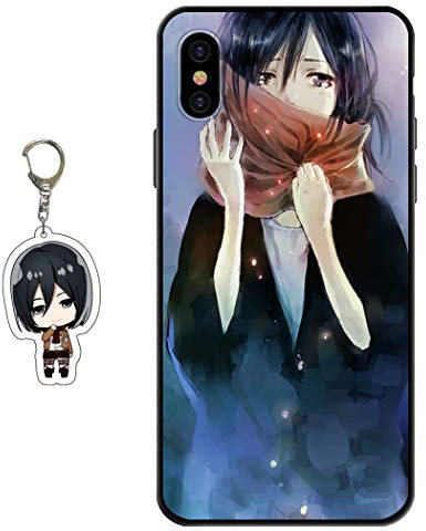 Staremeplz Compatible with iPhone XS Max Case Anime Design [With Figure Keychain], Soft Silicone Flexible TPU Animation Phone Case for iPhone XS Max