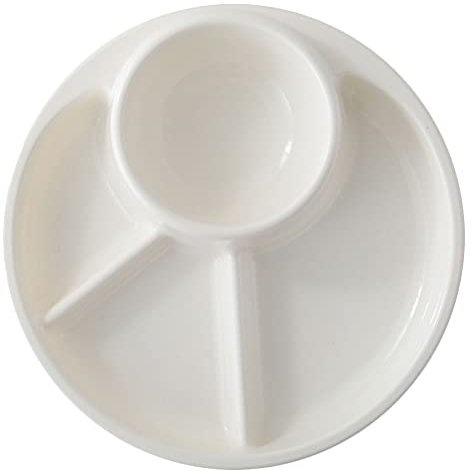 Tomaibaby Divided Food Plate 4 Compartment Appetizer Serving Tray Portion Control Plate Divided Sauce Dishes for Kids Adults