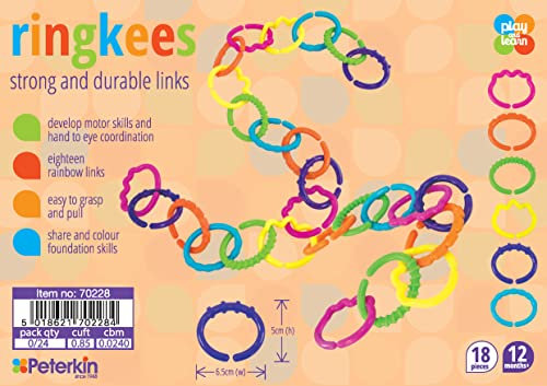 PETERKIN | Play & Learn – RINGKEES – Rainbow Ring Links | Pre-school Toys | Educational Toys | Ages 12m+