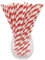 Lot de 2 000 pailles en papier rayées rouges et blanches 200 x 6 mm