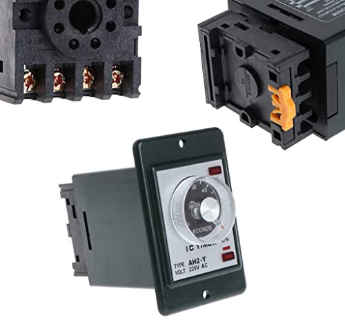 Relais temporisé de démarrage 0-60 secondes + base de relais AC 220 V AH2-Y