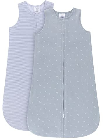 Ely's & Co. 100% Cotton Wearable Blanket Baby Sleep Bag 2 Pack (6-12 Months, Blue)