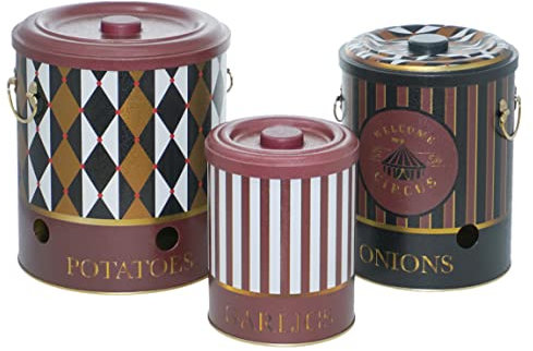 Lashuma Caja de almacenamiento para patatas, olla de ajo, juego de olla de cebolla