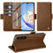 Giyer Handyhülle für Samsung Galaxy A34 Hülle Standfunktion Kartenfach Wallet Premium Leder Schutzhülle Galaxy A34 5G Flip Case Cover Stoßfeste Klapphülle Galaxy A34 6.6 Zoll (Braun)