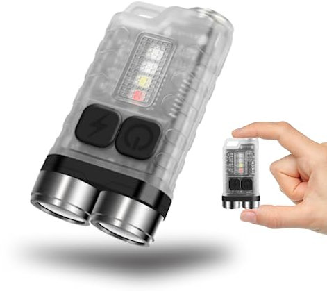 Mini Schlüsselanhänger Taschenlampe, 900 Superhelle, 100m Beleuchtungsreichweite, Wasserdichte USB Magnettaschenlampe Mini LED Taschenlampe für Camping und Wandern