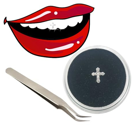 CHAMON Tooth Gems Silver Zircon Cross Professional Teeth Jewelry Supplies