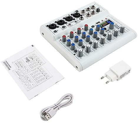 7-Kanal-Stereo-Live-Mixer, DJ-Mixer-Board Karaoke-Mixer Audio-Interface, 88 Arten von DPS-Digitaleffekte für Studio-Mixer Schwarz