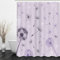 INAAYO 3D Duschvorhang 120x180 Lila Löwenzahn Duschvorhänge Antischimmel Wasserdicht Badevorhang Lila Löwenzahn Duschrollo für Badewanne Dusche Shower Curtains, 8 Duschvorhang Ringe