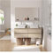 MOB-IN Meuble Double Vasque 120cm avec Plan Bois Sorrento chêne+Vasque+Robinet+Miroir