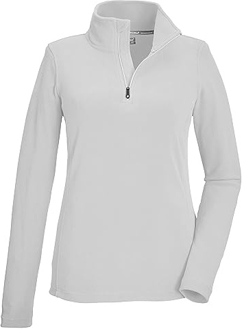 killtec Damen Ksw 101 Wmn FLC Shrt Fleeceshirt Mit Stehkragen Und Reißverschluss, Weiß, 46 EU