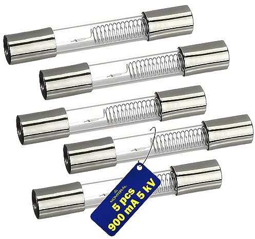 5 Piezas - Fusibles Cristal 900 mA 5 kV - para Microondas - Garantía de 10 Años - MONTERAL