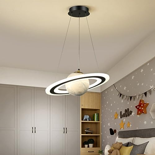 DOCJX Modern Kinderzimmer Kronleuchter Dimmbar Planet Hängelampe LED Mit Fernbedienung Pendelleuchten Wohnzimmer Hängeleuchten Jungen Mädchen Schlafzimmer Lampen Astronaut (Color : Infinite dimming,
