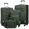 COOLIFE Koffer Trolley Koffer Reisekoffer von 4 Rollen Stoffkoffer Handgepäck TSA-Schloss Der Koffer Enthält 1 Große Umhängetasche (Koffer-Set 4tlg Dunkelgrün)