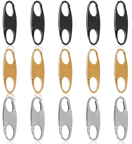 Reißverschluss Clip Sicherung Reisverschlüse Zipper Pull Replacement Diebstahlsicherung Karabiner für Gepäck, Rucksack, Geldbörse Geschlossen zu Schlösser(15 Stück)
