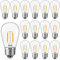 Genixgreen Outdoor String Light Replacement Bulbs,1.5W E27 Screw Bulb ES S14 LED Bulb for Festoon/Backyard/Party/Patio/Garden,Clear Glass,2700k Warm White,10W-15W Equivalent,Non-dimmable,Pack of 15