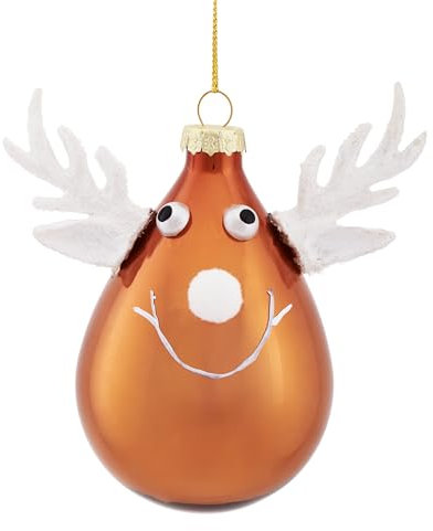 VILLA ITALIA Christbaumkugel - Glaskugeln - Glaskugel Rentier 10 cm - Weihnachten - Weihnachtsbaum - Deko - Weihnachten - Christmas