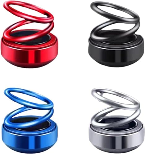 Tragbare kinetische Molekulare Heizung, Mini Tragbare kinetische Heizung, Mini Tragbare Auto Aromatherapie, Auto Rotierende Solar Doppelring Heizung, Auto Aromatherapie Dekoration (2 Rot)