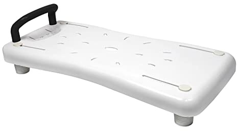 LILIIN Badewannenbrett 70cm lang, Badewannensitz Senioren Wannensitz Sitzbrett mit Seifenablage und Schwarz Haltegriff, Stuhl für Badezimmer, bis max.150kg