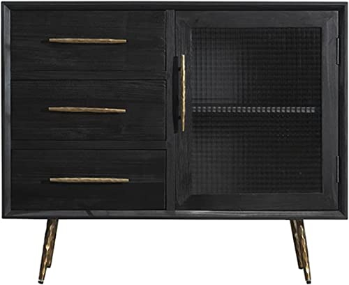 BONOOL Luxuriöser Buffet-Sideboard-Barschrank mit Stauraum, schwarzer Akzentschrank mit 1 Tür, Stauraum-Sideboard-Buffetschrank, dekorativ