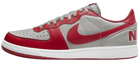 Nike Terminator - Zapatos bajos para hombre, Gris medio/blanco/rojo universitario, 45.5 EU