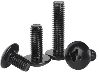 ORANXIN M5 x 16mm 20 Pcs Croce Bulloni a testa tonda Acciaio inossidabile 304 Nero Zinco Fungo Bulloni testa tonda piatta Pan Viti Machine Elementi di fissaggio