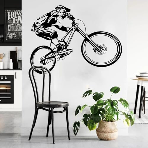 SHELOG Stunt Sports Mountainbike Wandtattoo Kinderzimmer Schlafzimmer Extreme Fahrrad BMX Fahrrad Wandaufkleber Spielzimmer Home Decor