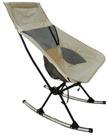 Chaise à bascule d'extérieur – Chaise à bascule pliable | Chaise à bascule pour pause déjeuner, balançoire portative pliable de camping avec dossier haut en tissu Oxford, dossier en maille respirant