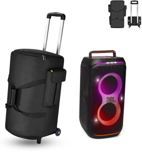 Growalleter Trolley Bag for JBL PartyBox Stage 320 Portable Bluetooth Party Speaker, Travel Protective Carrying Case Compatible with JBL PartyBox Stage 310, with Telescopic Trolley (for Club 120)
