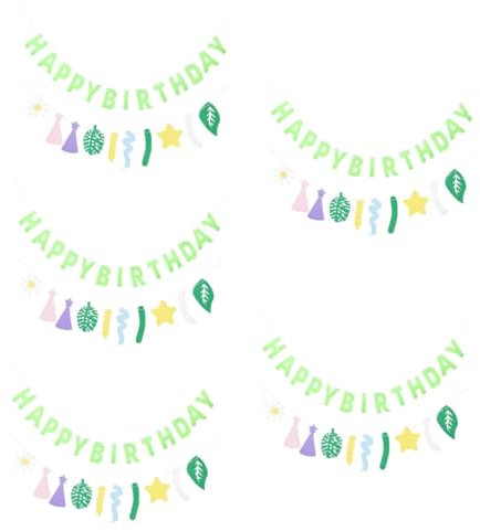 Alasum 5sätze Kindergeburtstag Banner Vliesstoff Dekoration Für Geburtstagsfeiern Süßes Design Für Fenster Und Türen Langlebig Und Auffällig