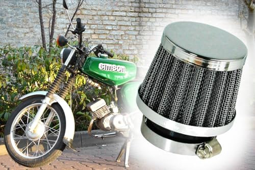 Tuning Sport Luftfilter Stahlgewebe mit Schelle verschiedene Anschluss Durchmesser 28 32 35 42 48 52 oder 54mm kompatibel mit Motorrad Roller Quad (32mm)