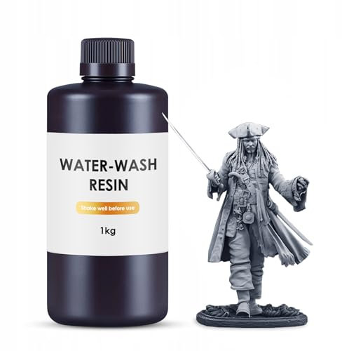 Resin Pro Harz waschbar in Wasser 3 kg, Harz 3D-Drucker UV 405 nm hochpräzise, UV-Harz mit ausgezeichneter Fließfähigkeit, Harz kompatibel mit 3D-Drucker 4K/6K/8K LCD