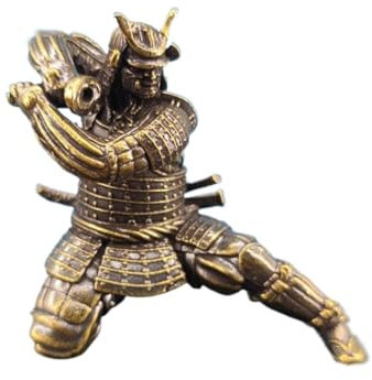 Statua in miniatura in ottone giapponese shogunato samurai per la casa, micro paesaggio bonsai, perfetta decorazione da scrivania e fermacarte porta incenso da collezione figurine