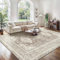 GENIMO Boho Teppich Wohnzimmer 160x230CM Braun Teppich Schlafzimmer Teppiche Kurzflor Waschbare Carpet Non-Slip Teppiche for Büro Esszimmer