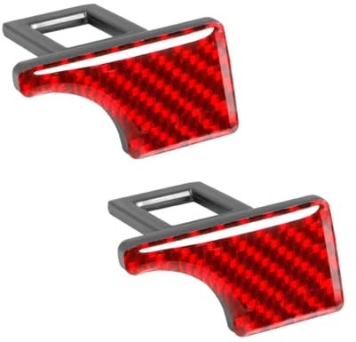 DCZBYCJ Anschnaller Adapter für Audi Q7 7 Seats 2006-2015, 2 Stück Auto Schnallen Sicherheitsgurt Stummschaltung Alarm Sicherheitsgurt Auto Zubehör,B-Red