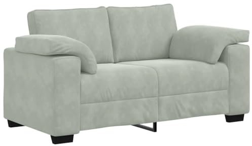 vidaXL Zweisitzer-Sofa Hellgrau 120 cm Samt, 2-Sitzer-Sofa, Couch, Wohnzimmer-Sitzmöbel, Sofa, gepolstertes Sofa, Wohnzimmersofa