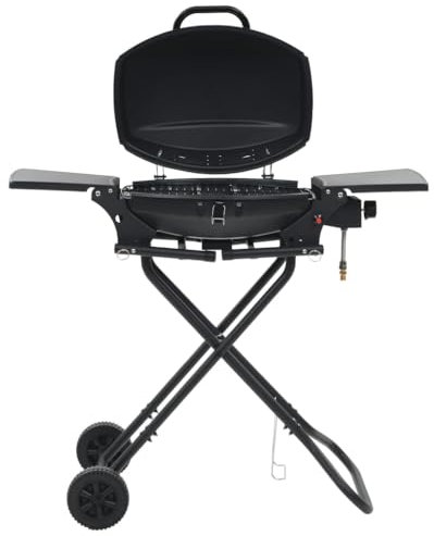 LLEZKBR Home & Garden,Kitchen & Dining,Kitchen Appliances,Outdoor Grills-home-Portable Gas BBQ Grill with Cooking Zone Black