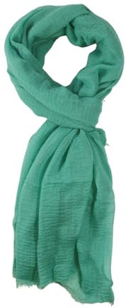 fashionchimp BASIC-Schal für Damen mit weichem Fransensaum, Tuch in leichter Qualität mit Baumwolle, einfarbig (Softmint)
