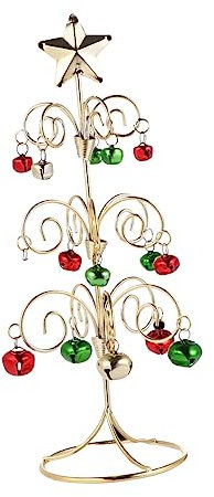 PRETYZOOM 1 Stück Schmiedeeiserner Weihnachtsbaum DIY Makramee Weihnachtsornament Weihnachtswanddekoration Gebogene Weihnachtskugeln Zwerge Glitzerwirbel Mini Tisch Weihnachtsbaum