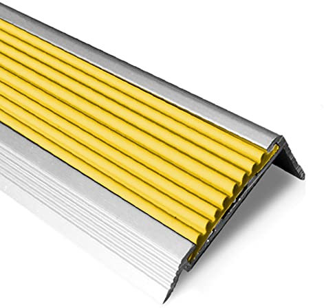 MYRDBT Profilo per Bordi Scale, Profilo per gradini in Metallo, Antiscivolo, in Alluminio, per Bordi di Scale, riduttori per gocciolatoio, Modanatura a L, Lunghezza 0,9/1/1,2/1,4 m.