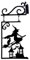 Chevnzev Statue de sorcière en métal pour décoration de porte ou fenêtre d'Halloween