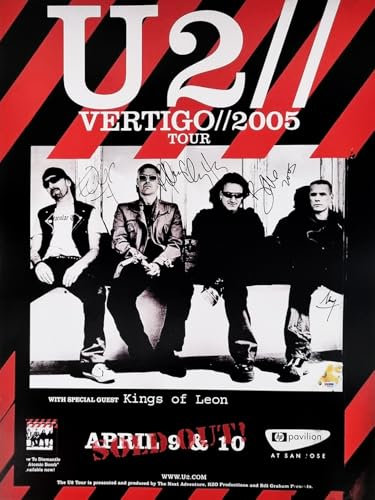 KUSTOM ART Dekoratives Wandposter Serie Musikgruppen Feiern U2 Manifest Tour Vertigo 2005 Kunstdruck auf beschichtetem Papier 40 x 30 cm ohne Rahmen
