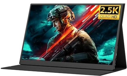 ZKALQECNF Moniteur Portable Écran Externe IPS étendu de 16,1 Pouces, résolution 2560 x 1440, 400 nits, taux de rafraîchissement de 144 Hz, for Le Divertissement de Bureau Écrans PC