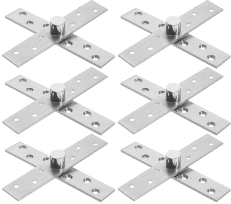 HOLIDYOYO 6 Stück Teiliges Edelstahl Pivot Scharnier Rotation Unsichtbares Türband für Verdeckte Türen Bücherregal Geheimtür Schwerlast Drehachse Verstecktes Türscharnier