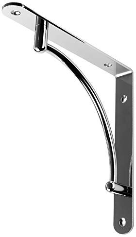 1 PAAR (2 Stück) SO-TECH® Regalkonsole RK03 mit Querstrebe zur Stabilisierung / Chrom poliert / 220x220x30 mm / Regal-Konsole Garderobenkonsole Garderobenhalter