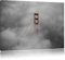 Pixxprint Golden Gate Bridge über den Wolken B&W Detail, Größe: 100x70cm, Leinwandbild, fertig gespannt, Wandbild, Dekoration, Kunstdruck, kein Poster
