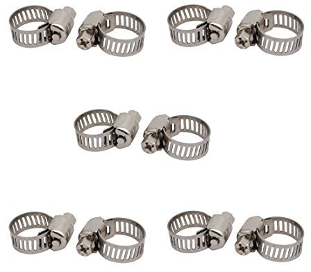sourcing map 10Stck. Silbenton 6-12mm Edelstahl Einstellbar Schlauchschelle Schlauchklemmen DE de