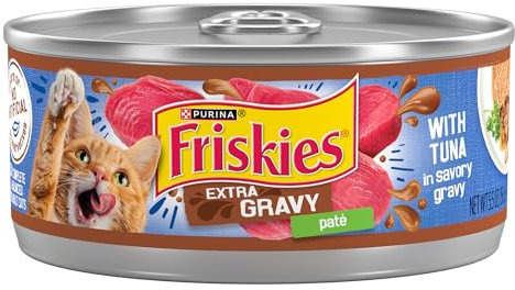 Purina Friskies Extra Soße für Nass-Katzen, 14 ml, 24 Stück Dosen, Kopf, (24) 5.5 oz. Cans, Tuna - Pate