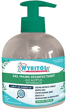 WYRITOL - Gel hydroalcoolique - Désinfectant mains - Antibactérien et virucide - Formule naturelle - 70,2% Ethanol - Parfum eucalyptus - 300 ML - Fabrication française