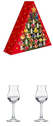 Adventskalender Elztalbrennerei Weis Edelobstbrände & Liköre 24 x 0,02 Liter + Schladerer Kelchglas 1 Stück + Schladerer Kelchglas 1 Stück