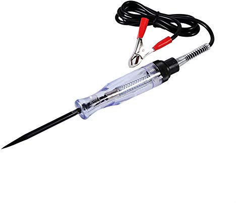 DEWIN Circuit Tester, Car Truck Voltage Circuit Tester with Crocodile Clip Indicator Light 6V-24V DC Ideal for Checking Circuits, Fuses, Switches, Wiring on Low Voltage Systems